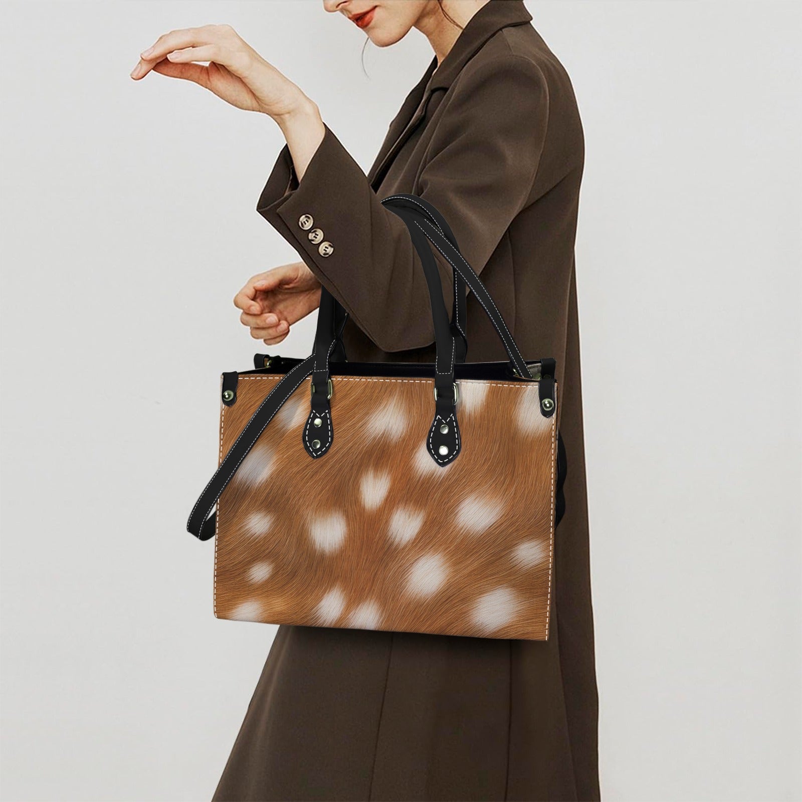 Jane Dope Bambi Purse Vegan Leather Handbag — bambi spotted print large vegan leather handbag