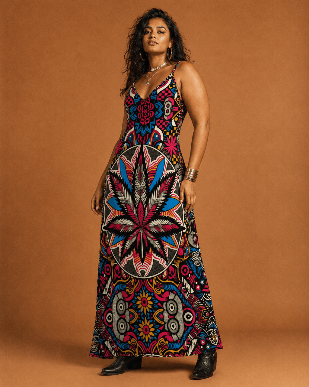 Batik Bliss Long Sleeveless Dress Artsadd