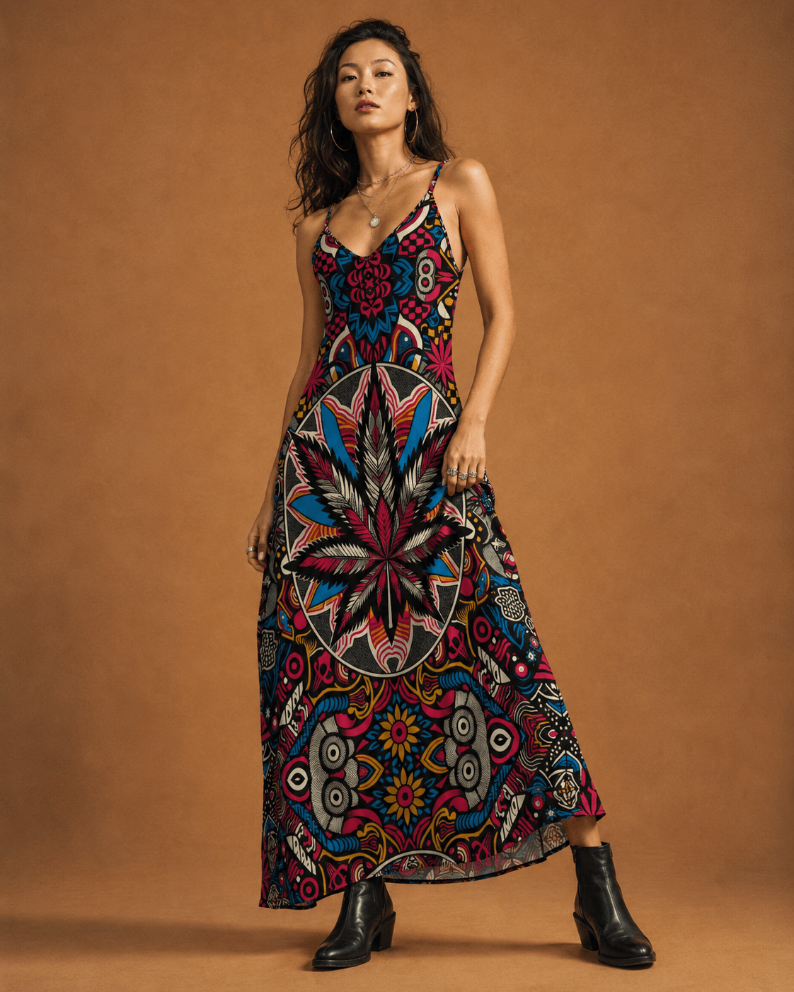 Batik Bliss Long Sleeveless Dress Artsadd