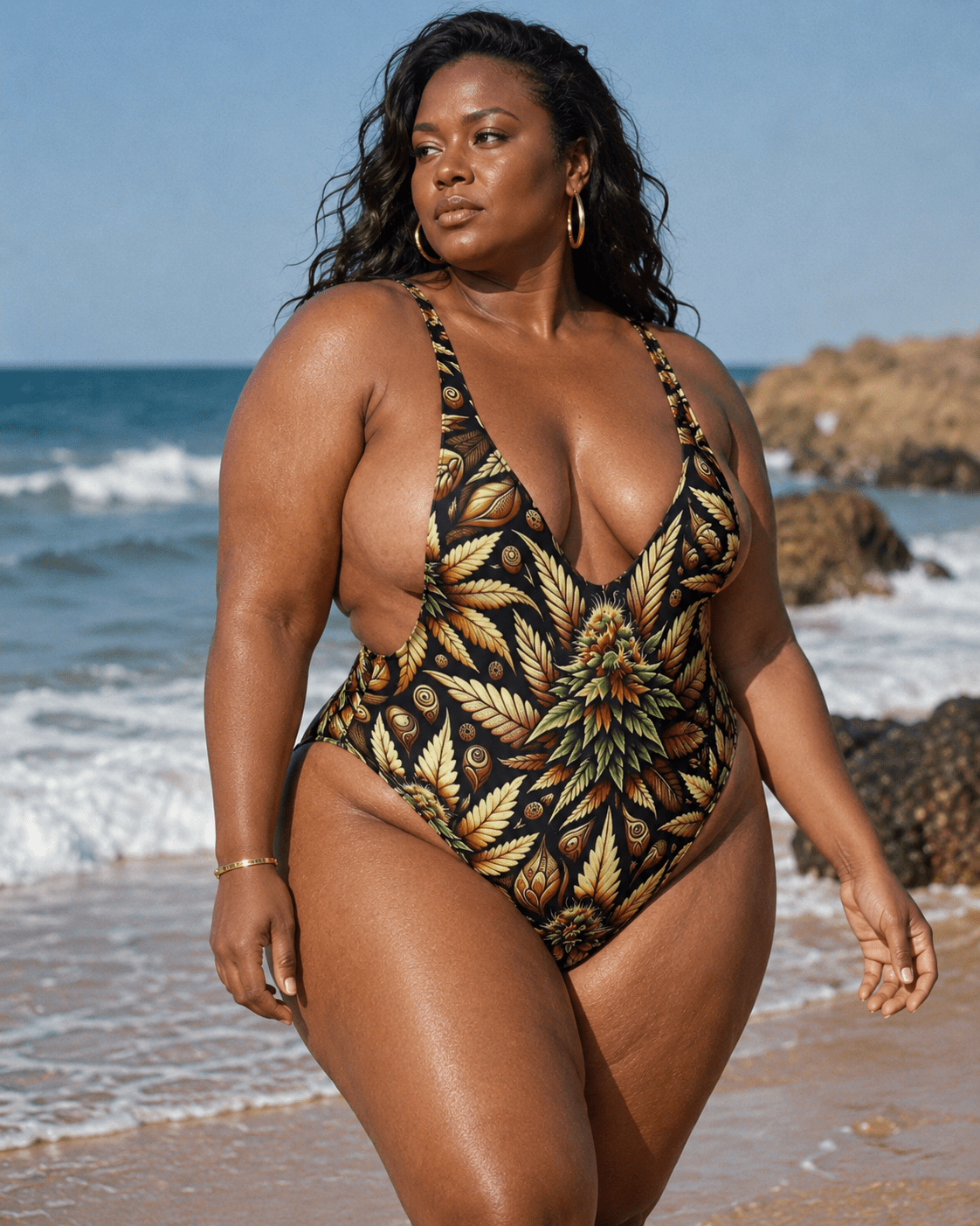 Batik Buds Deep V Swimsuit e-joyer