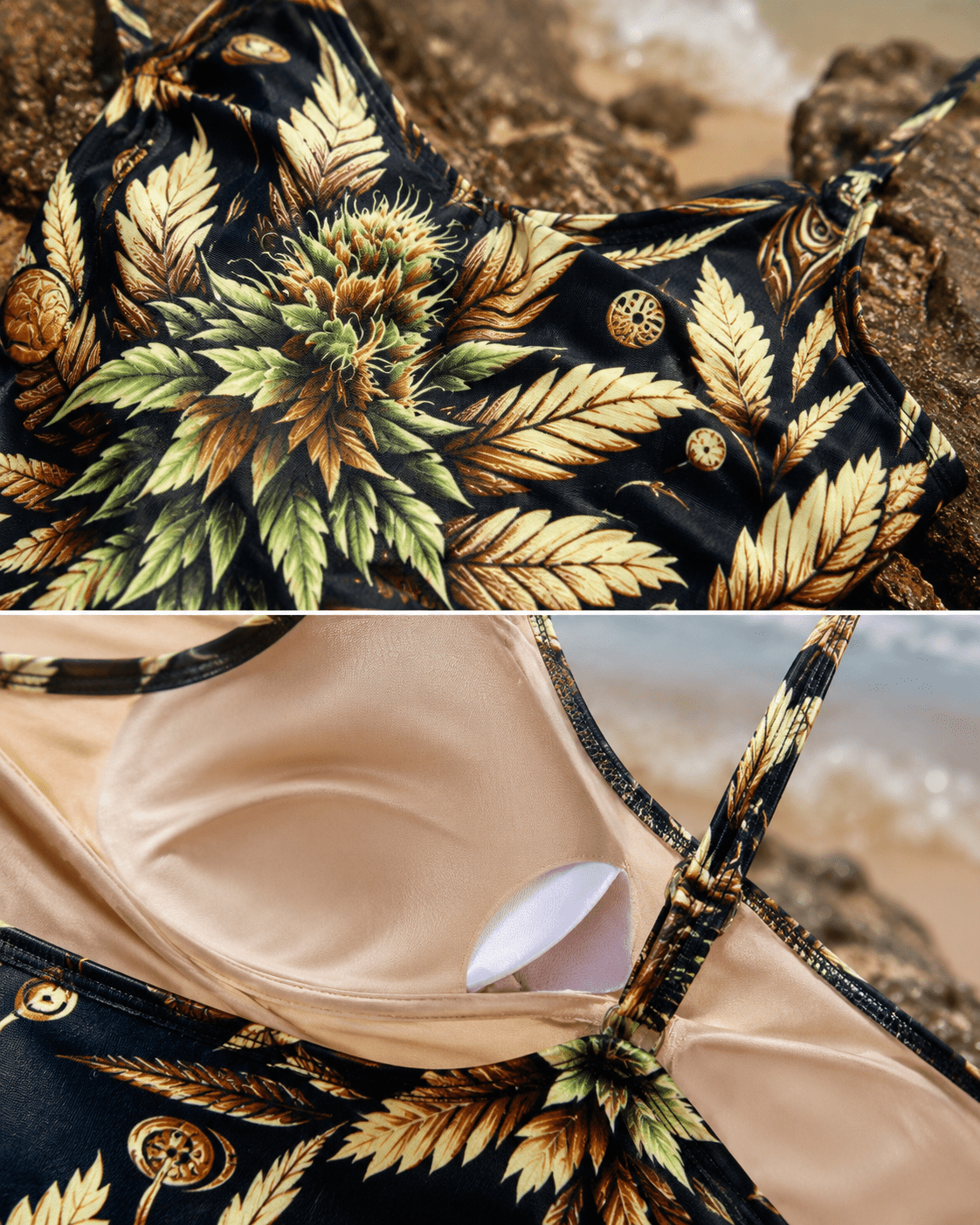 Batik Buds Deep V Swimsuit e-joyer