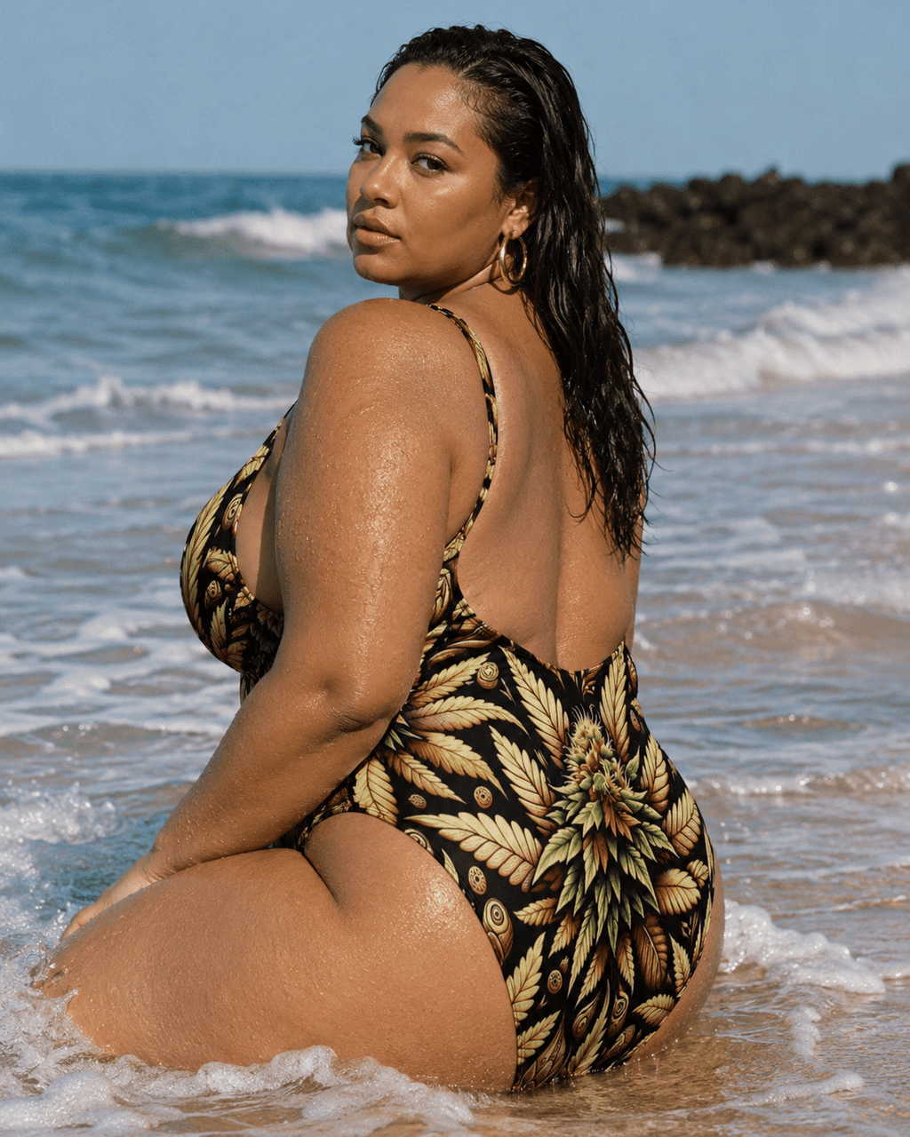 Batik Buds Deep V Swimsuit e-joyer