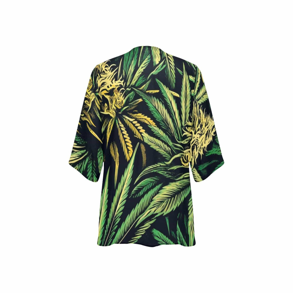 Big Buds Beach Cover Up Women's Kimono Chiffon Cover Up (H51)
