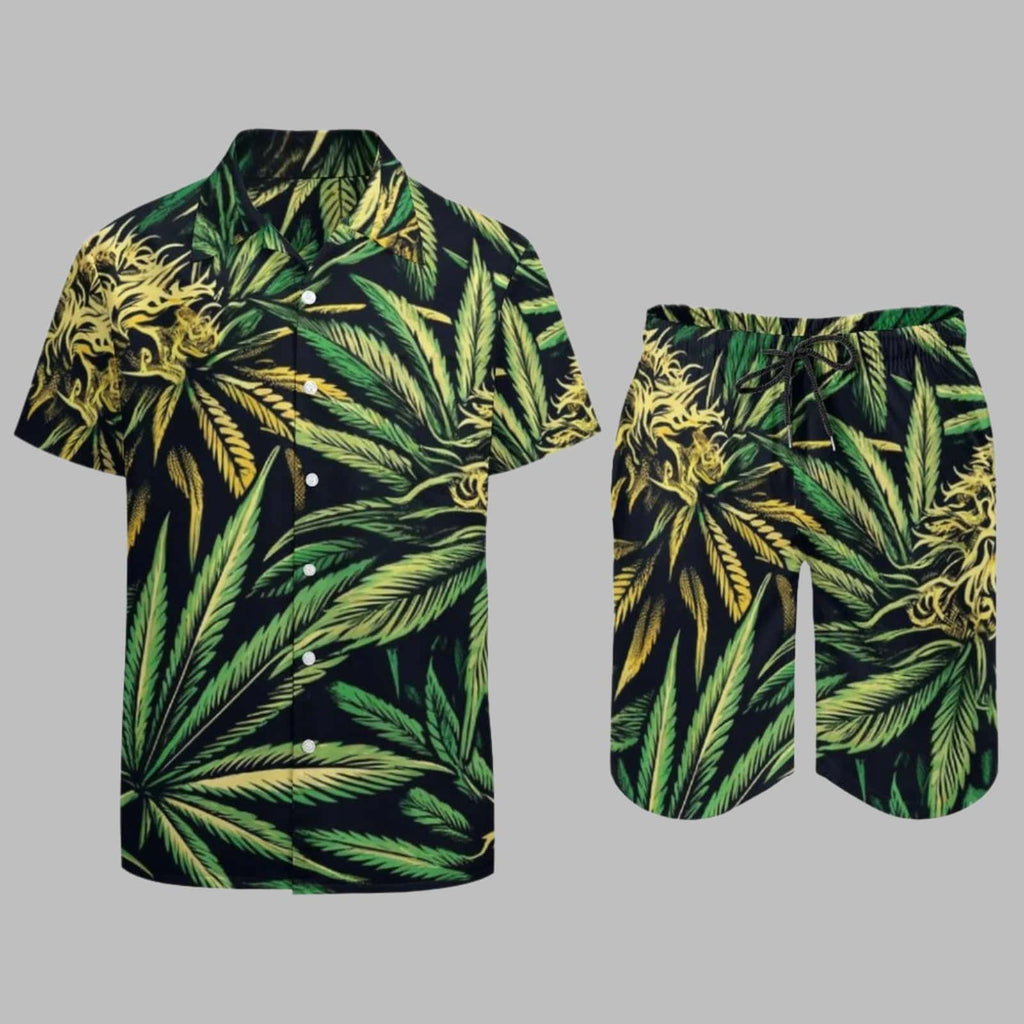 Bud print beach suit, back view