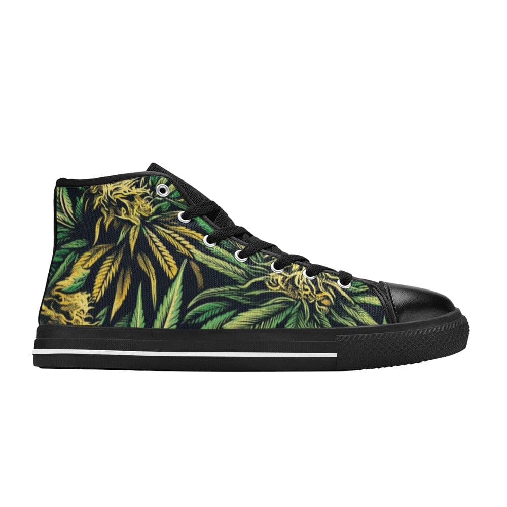 Big Buds Classic Black Tops Women's High Top Canvas Shoes (017)