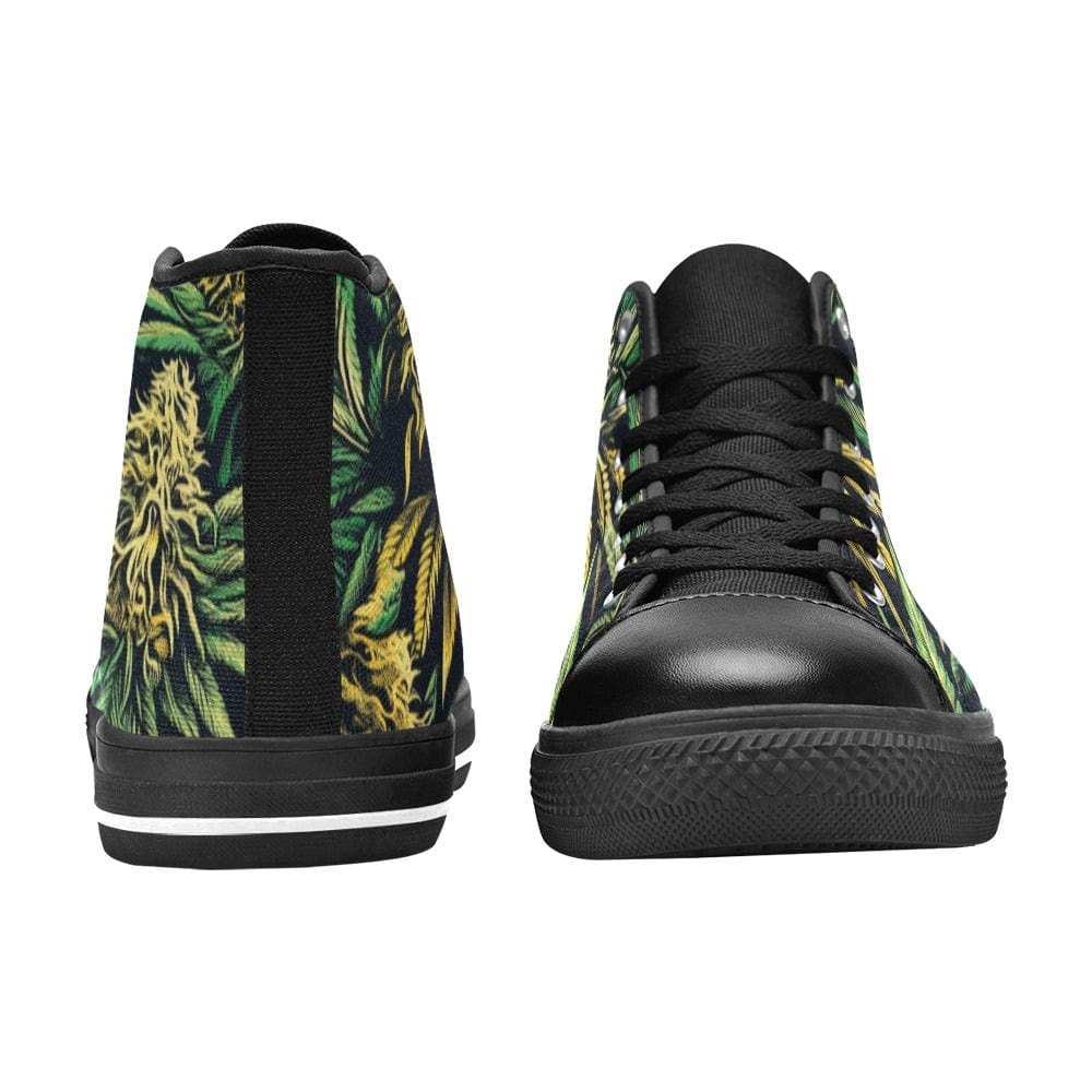 Big Buds Classic Black Tops Women's High Top Canvas Shoes (017)