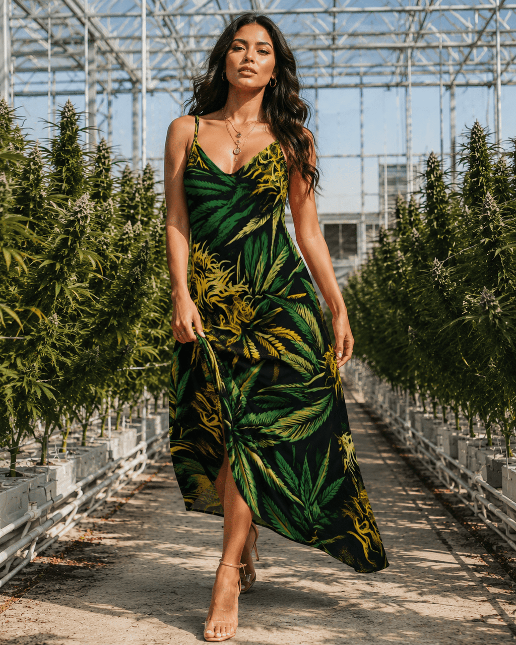 Big Buds Long Sleeveless Dress Artsadd