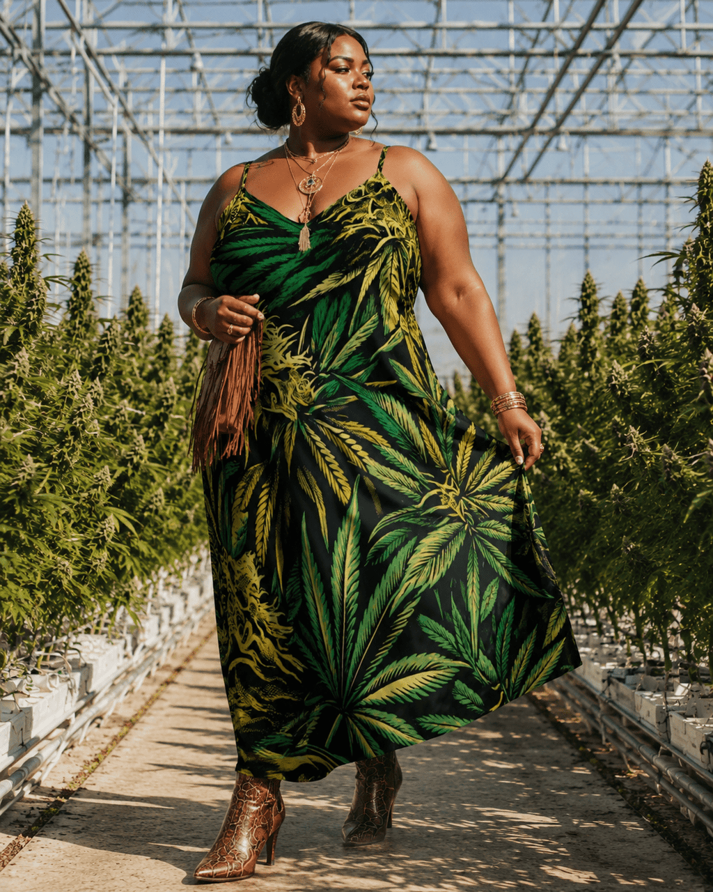 Big Buds Long Sleeveless Dress Artsadd