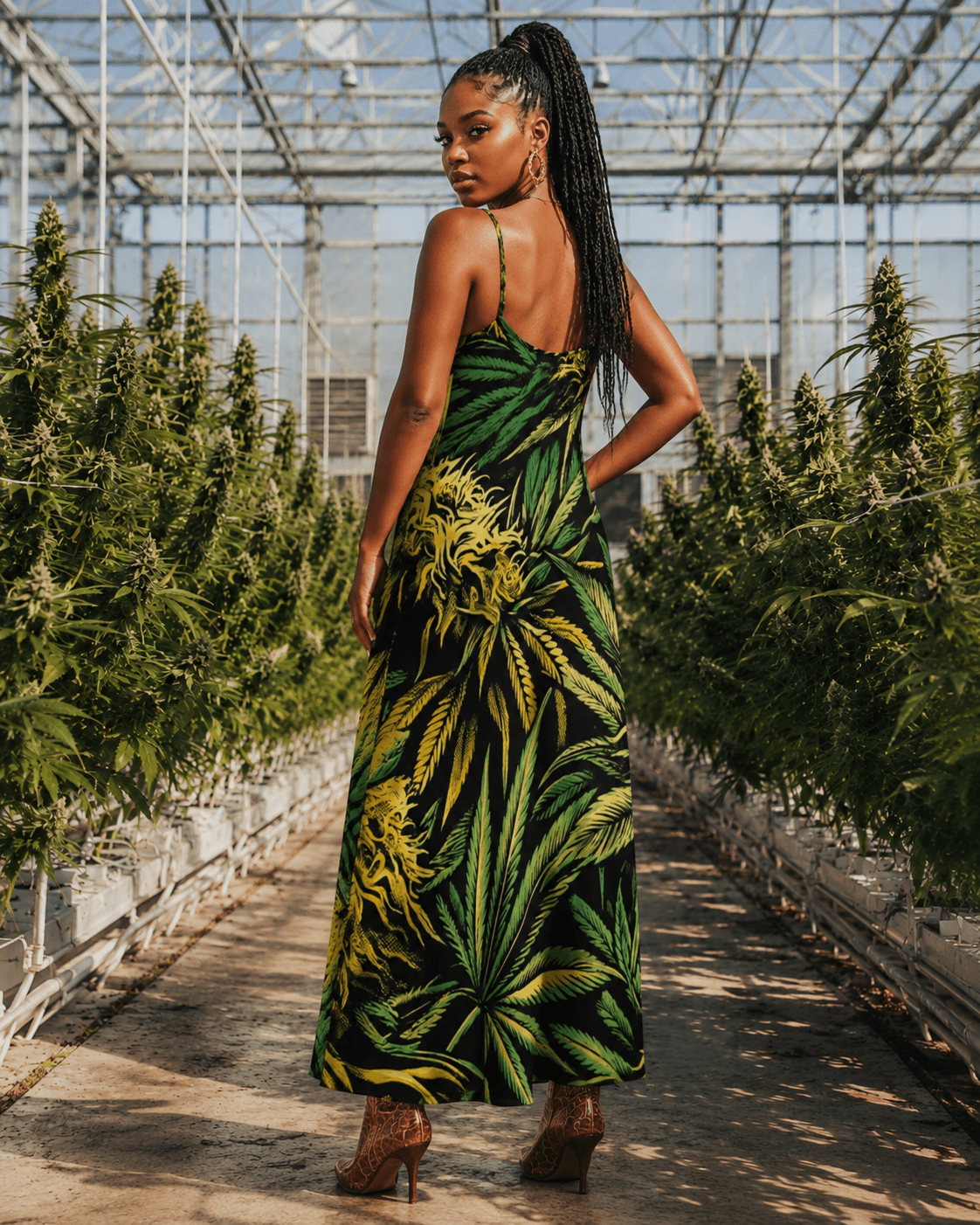 Big Buds Long Sleeveless Dress Artsadd