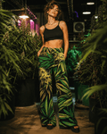Bud print lounge pants, front view on model