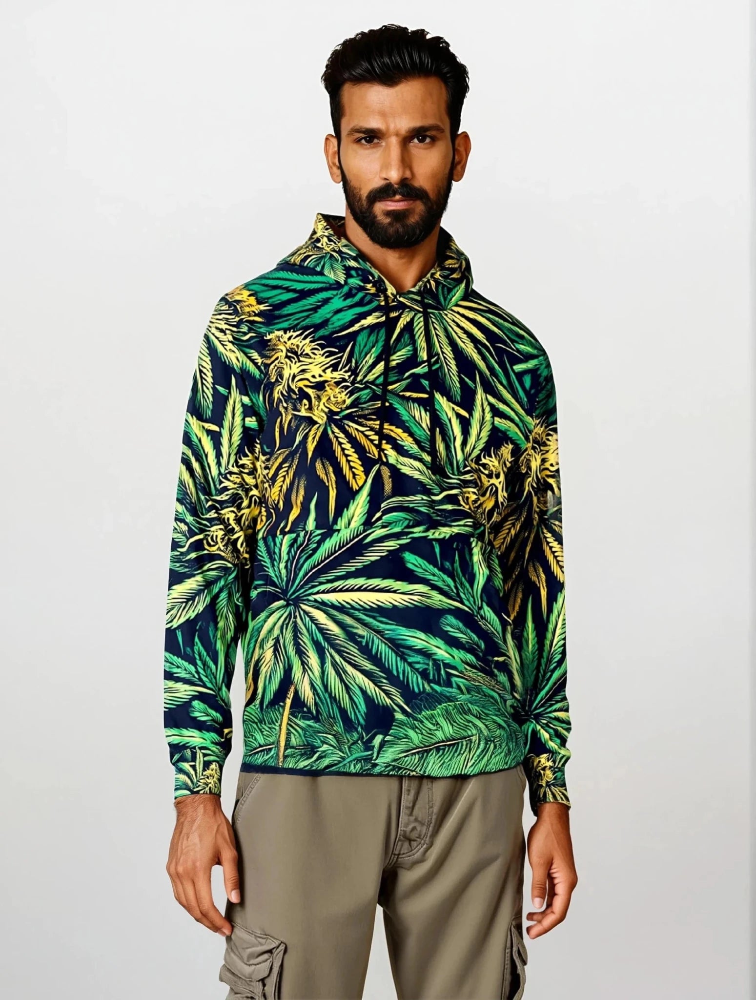 Big Buds Men’s Hoodie Men's Long Sleeve Fleece Hoodie (H55)