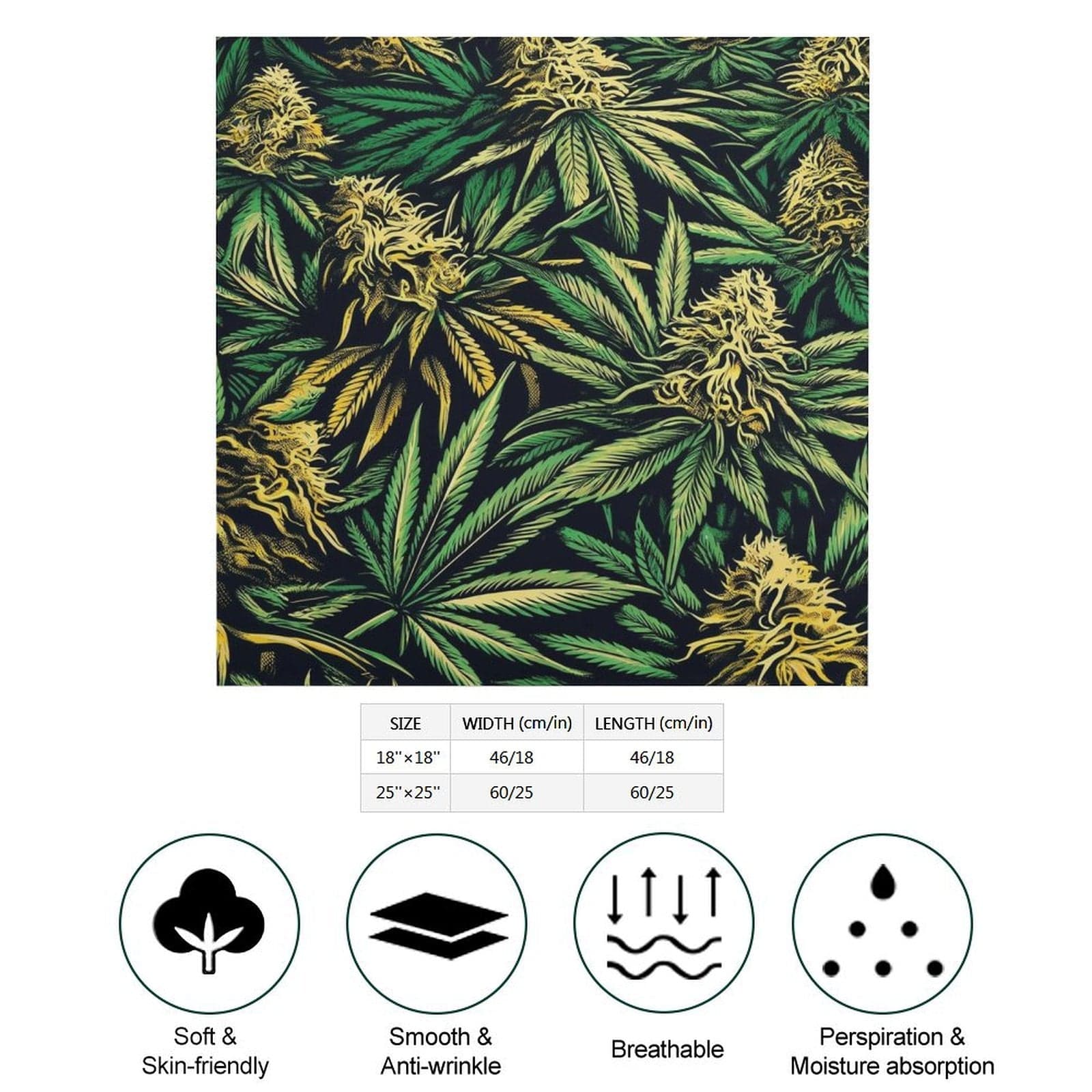 Big buds print scarf, print detail close-up