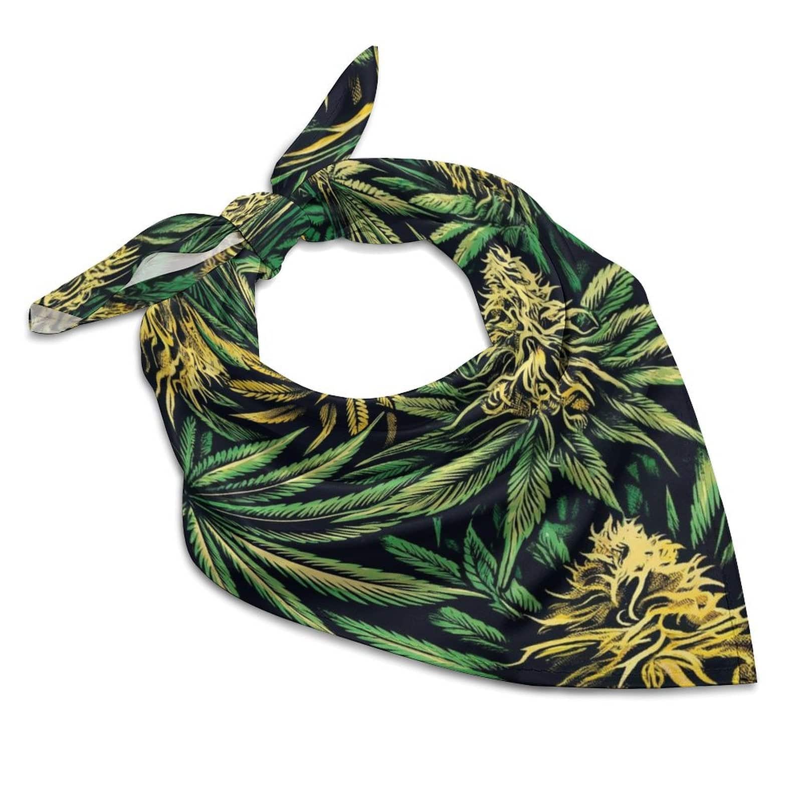 Big buds print scarf in white, flat lay