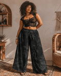 Black Widow Wide-Leg Pants Artsadd