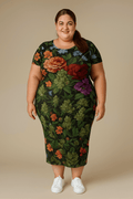 Bloom Bodycon Maxi Dress white 6XL midi dress