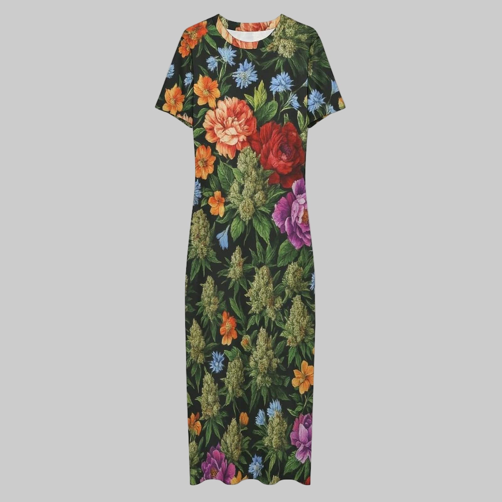 Bloom Bodycon Maxi Plus Dress — flat lay front