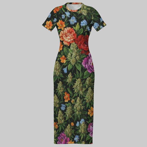 Bloom Bodycon Maxi Plus Dress — white colourway front view