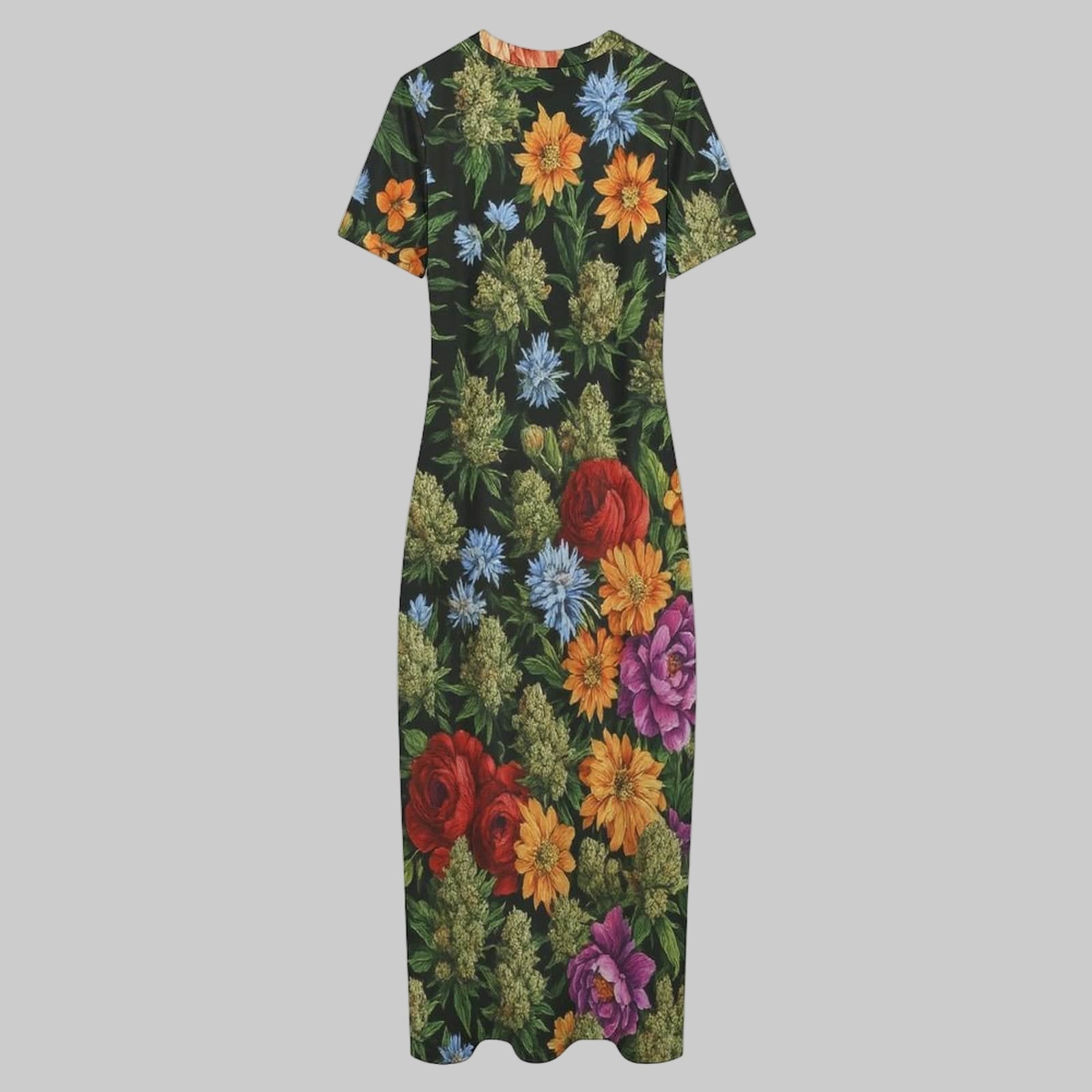 Bloom Bodycon Maxi Plus Dress — flat lay back