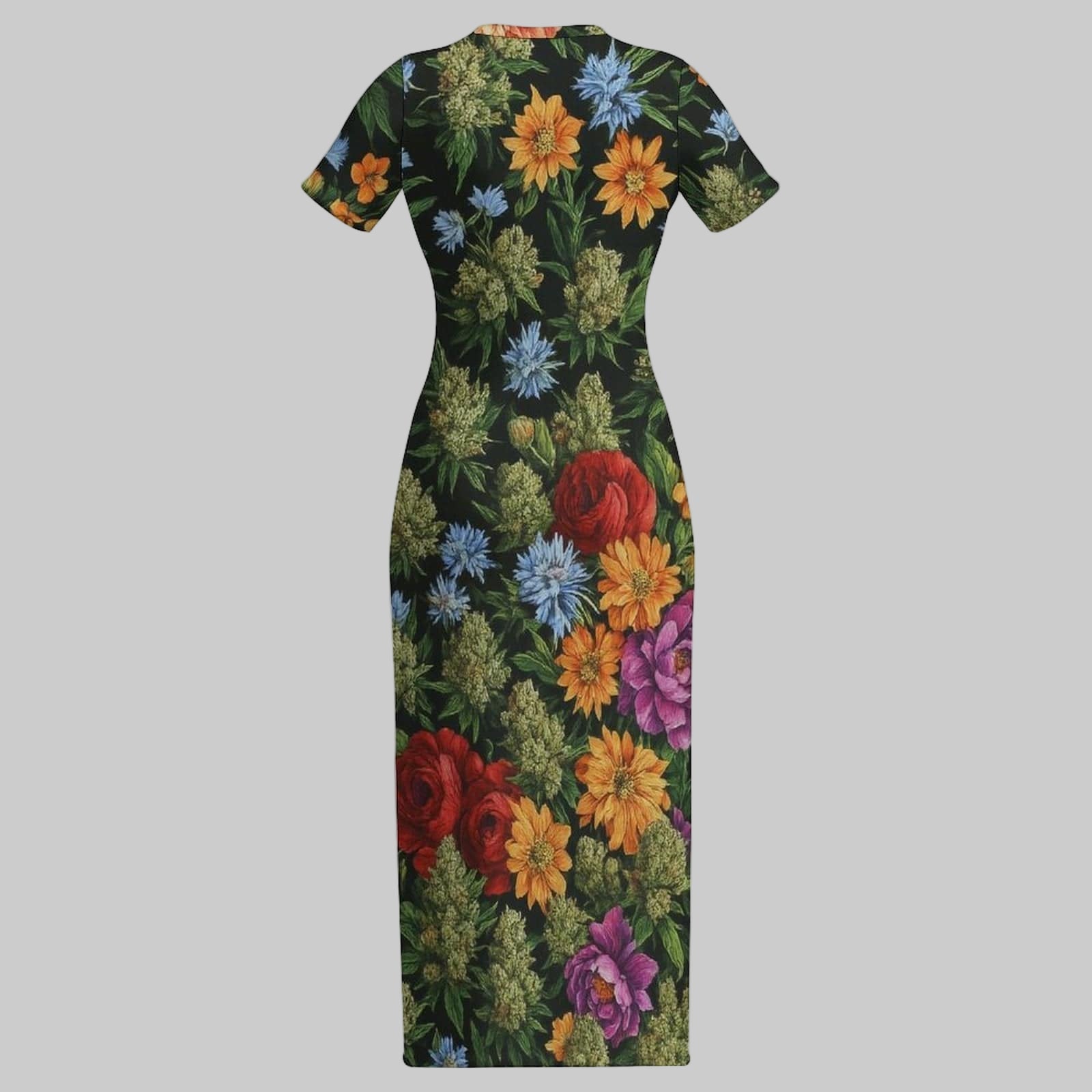 Bloom Bodycon Maxi Plus Dress — back view
