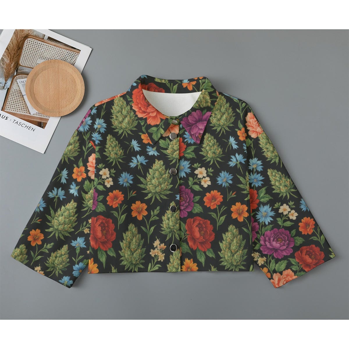 Bloom Cropped Jacket — front view showing cropped silhouette