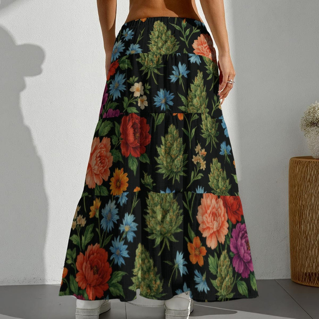 Bloom Pleated Skirt — flat lay showing full print