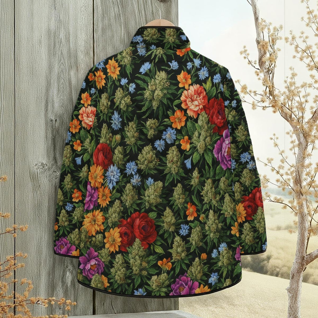 Bloom Quilted Jacket — back view showing side slit detail