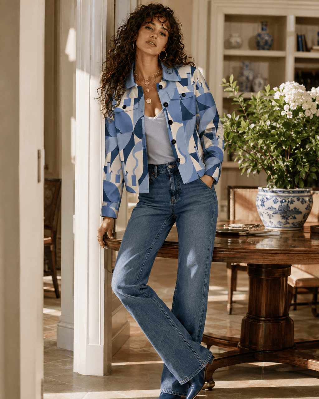 Bongy Denim Look Fall Cropped Shirt Jacket - JANE DOPE