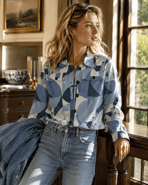 Bongy Denim Look Fall Cropped Shirt Jacket - JANE DOPE