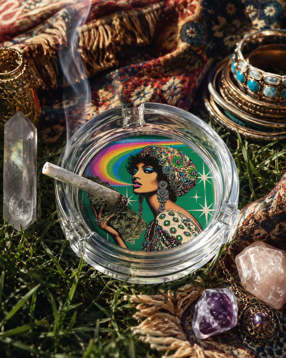 Cenicero de cristal "Boujie Bud"