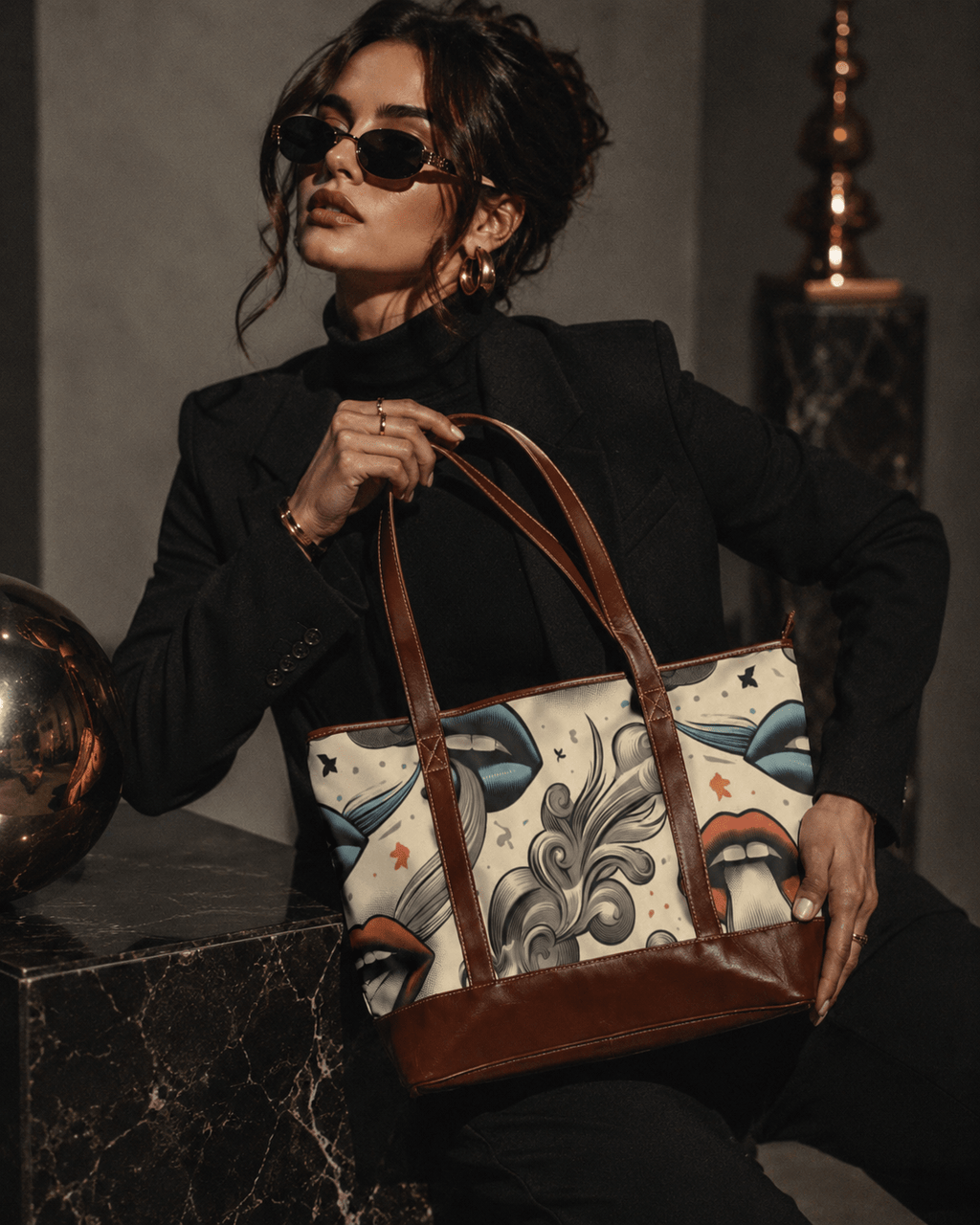 Boujie Vegan Leather Tote Bag e-joyer