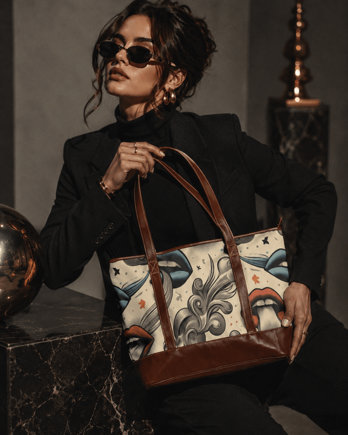 Boujie Vegan Leather Tote Bag e-joyer