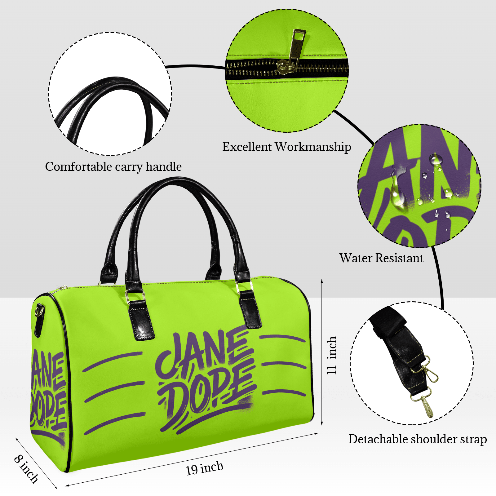 BRAT DOPE BAG Leather Travel Bag-Small (Short Patch) (1735)
