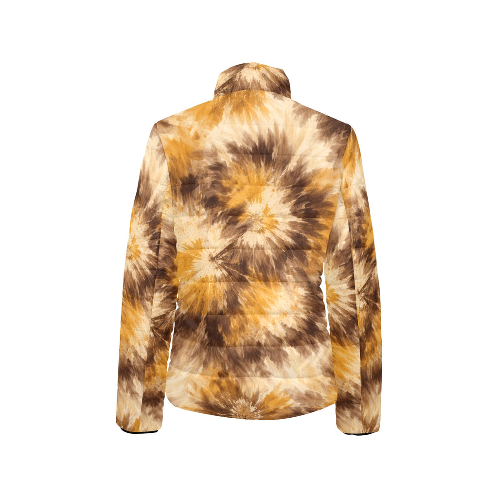 Tie Dye Stand Collar Padded Jacket