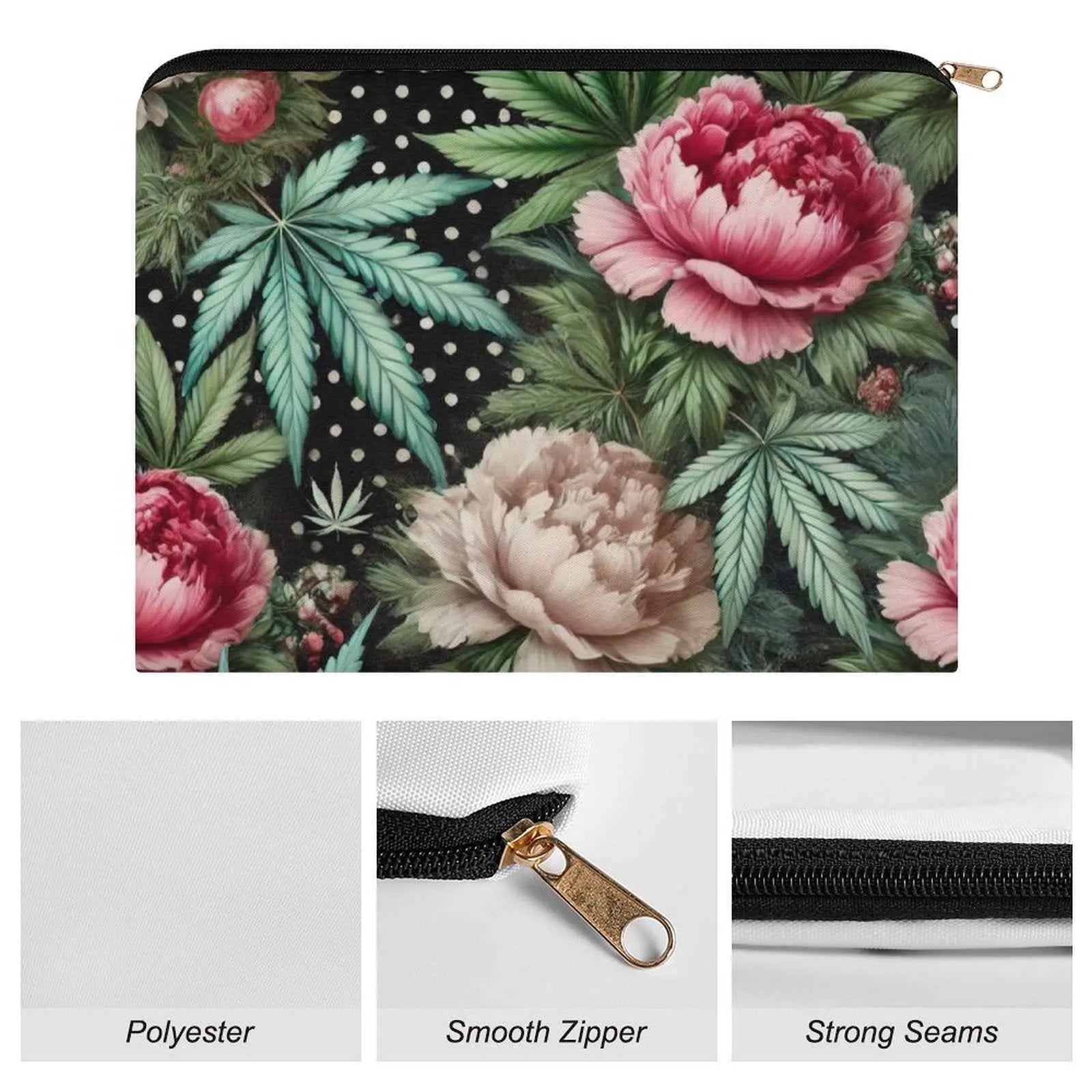 Pot & Peony Stash Pouch — open showing interior