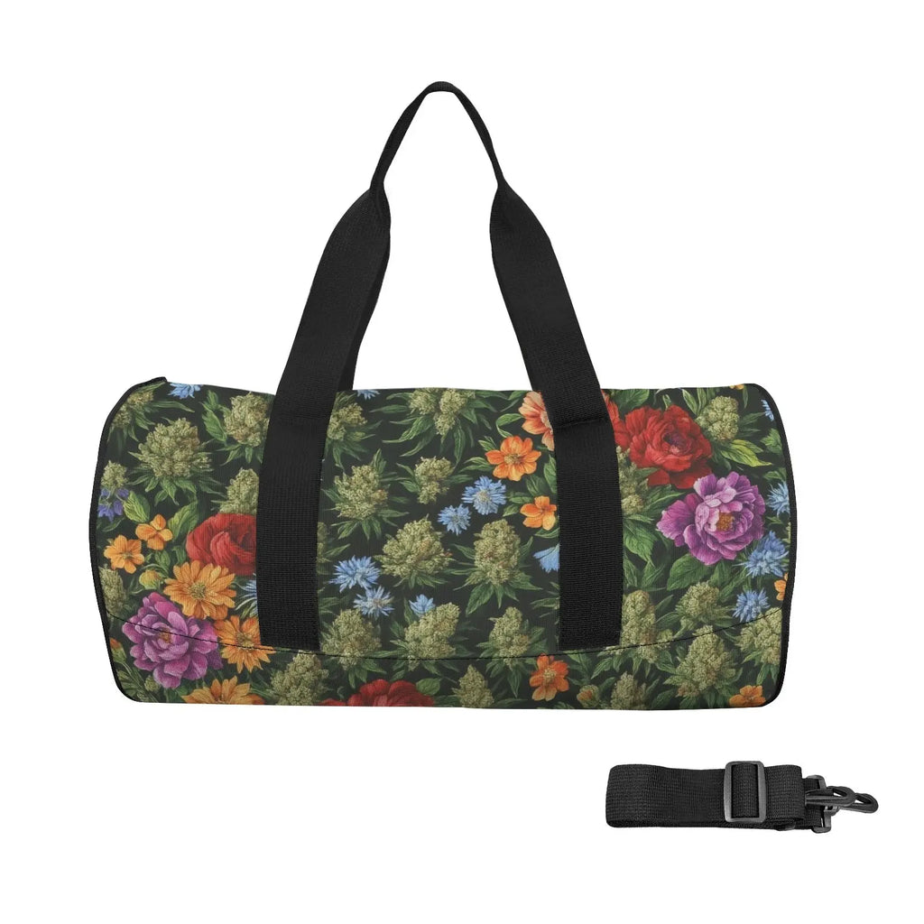 Bloom Duffle Bag — side view with zip detail