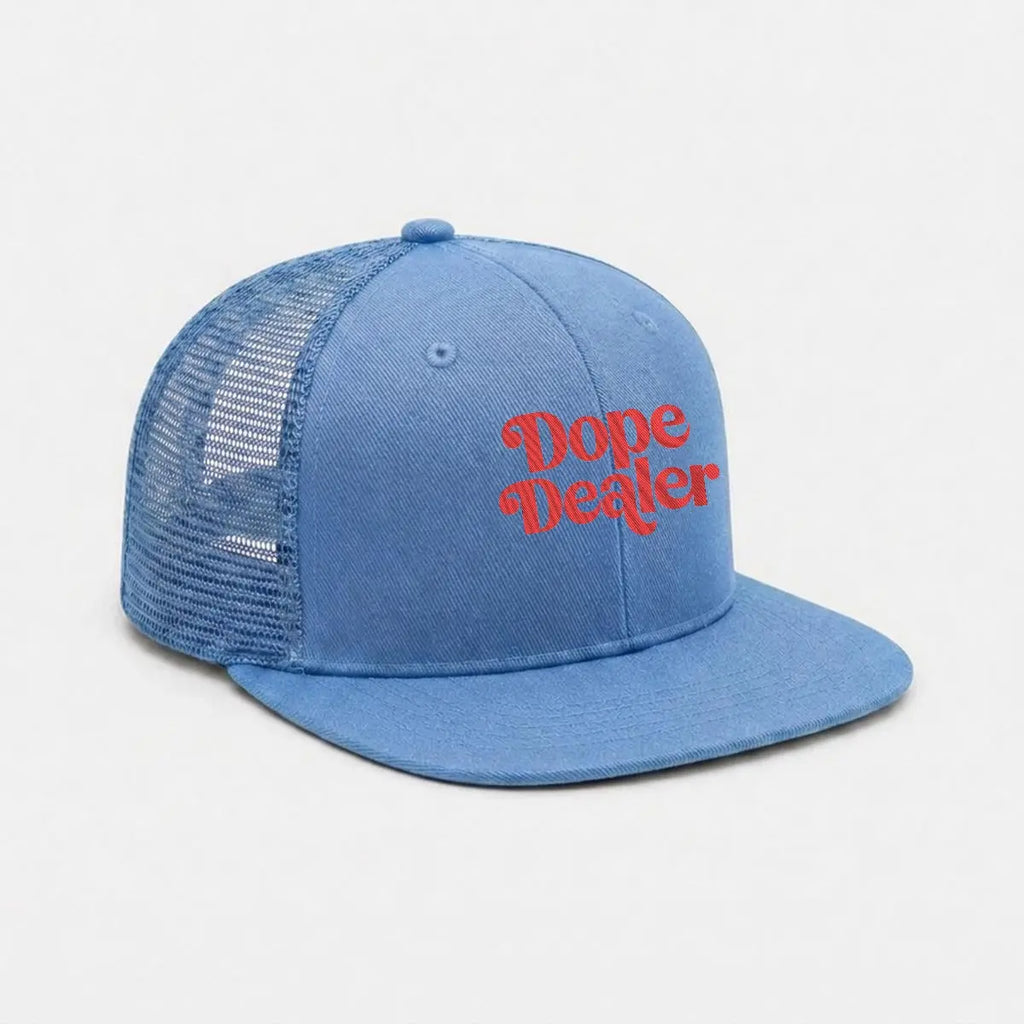 Embroidery Flat-Brim Mesh Cap Yoycol