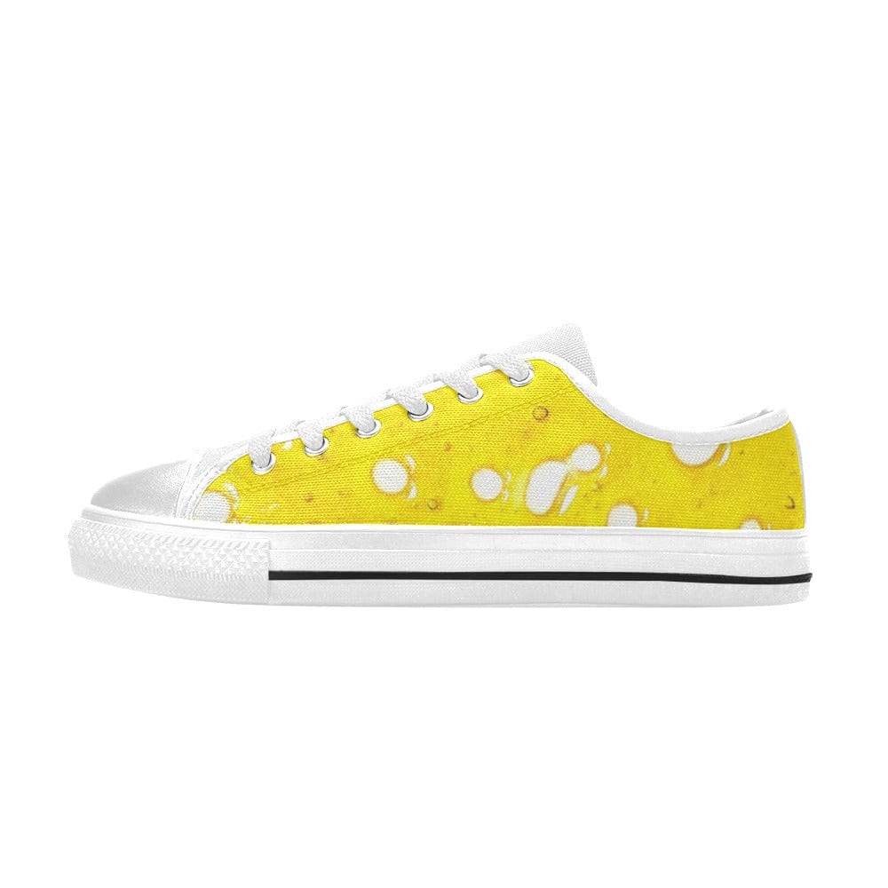 Jane Dope Dab Slab all-over print women's low top canvas sneaker in white, side view