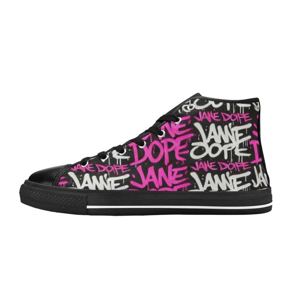 Dank Black Top Sneaker Women's High Top Canvas Shoes (017)