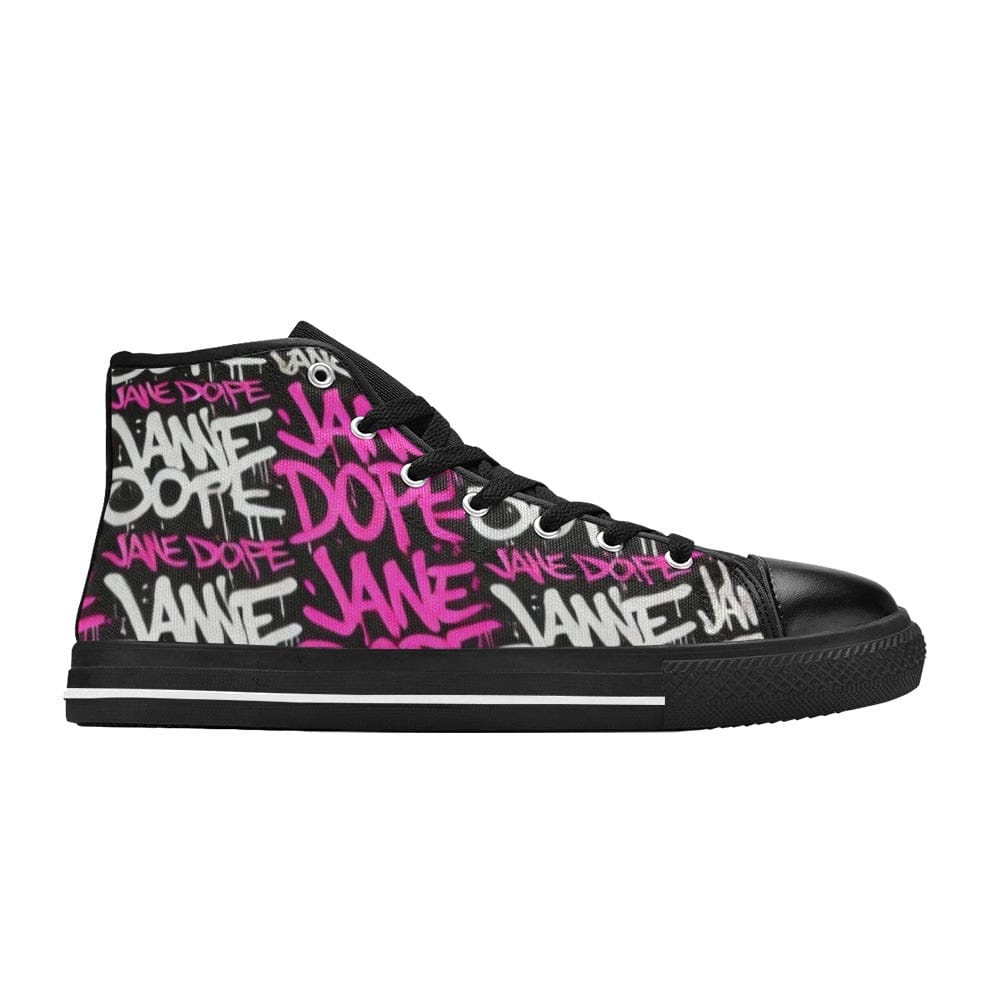Dank Black Top Sneaker Women's High Top Canvas Shoes (017)