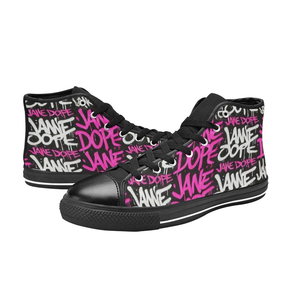 Dank Black Top Sneaker Women's High Top Canvas Shoes (017)