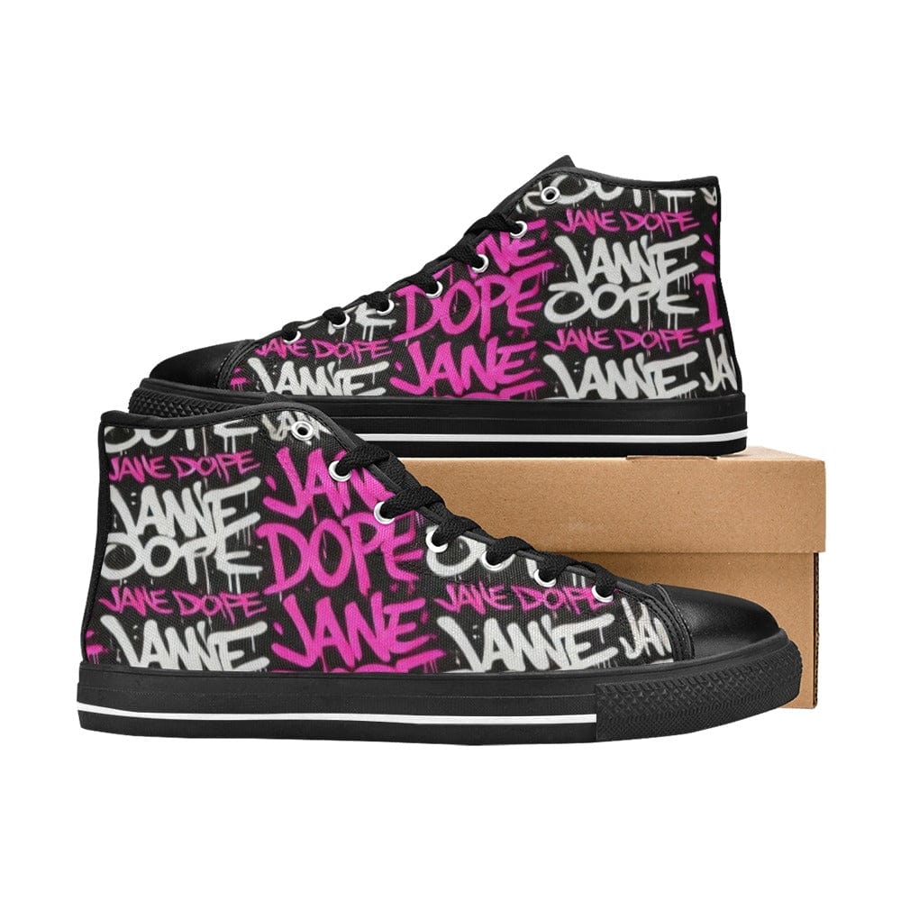 Dank Black Top Sneaker Women's High Top Canvas Shoes (017)
