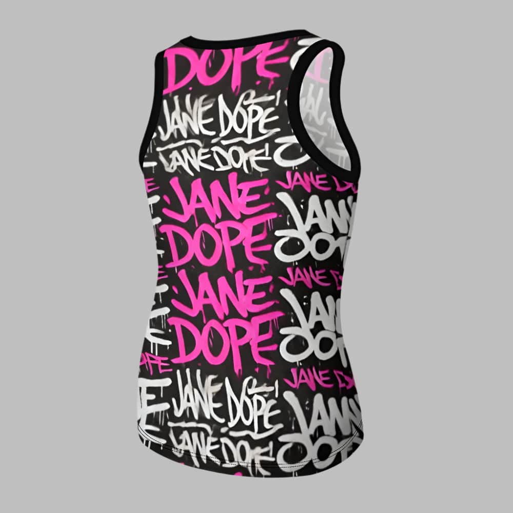 Graphic print racerback tank top, back flat lay