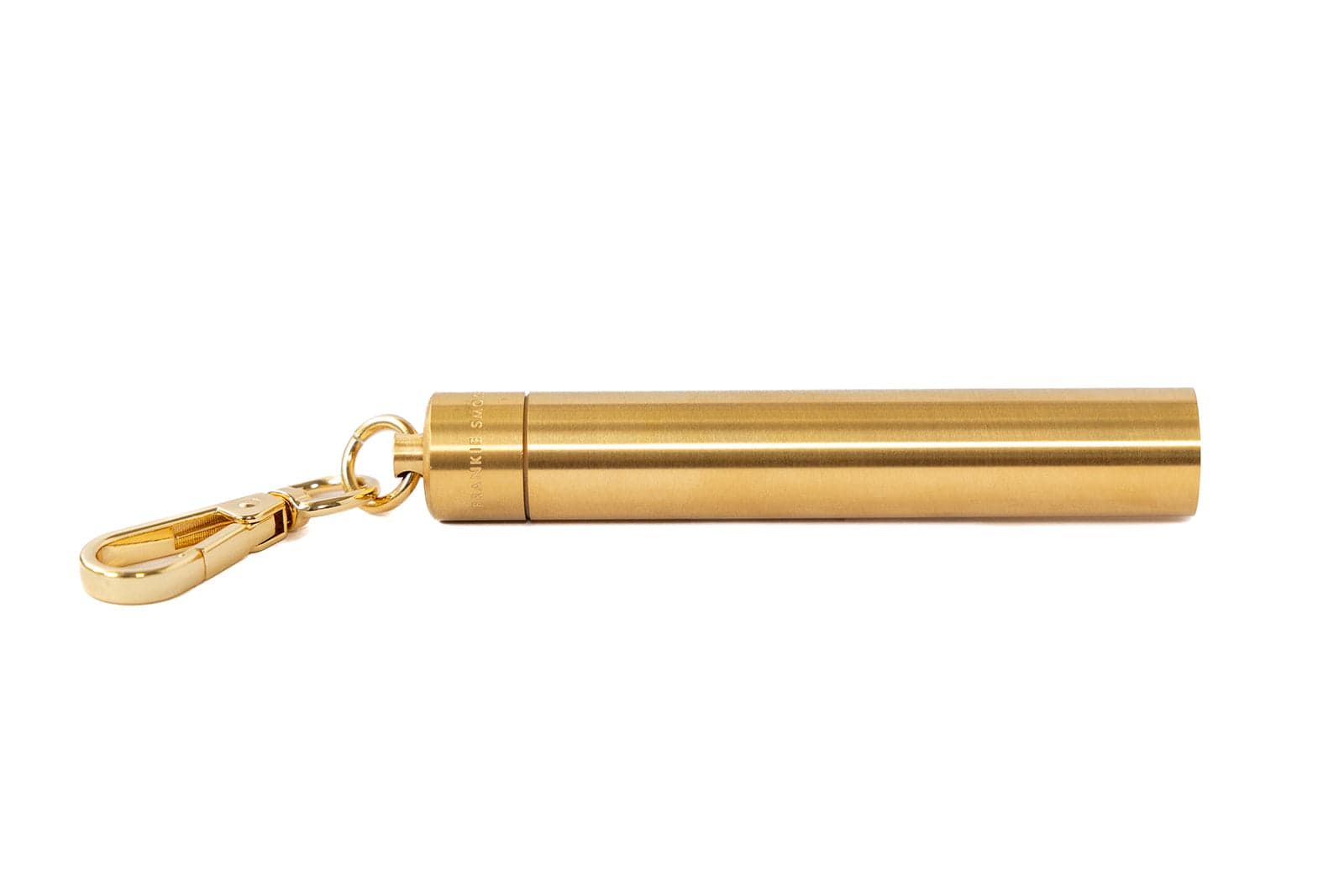 Brushed gold doob tube keychain, product shot