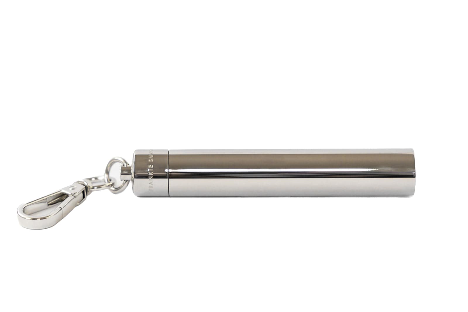 Jane Dope polished silver doob tube keychain, product shot