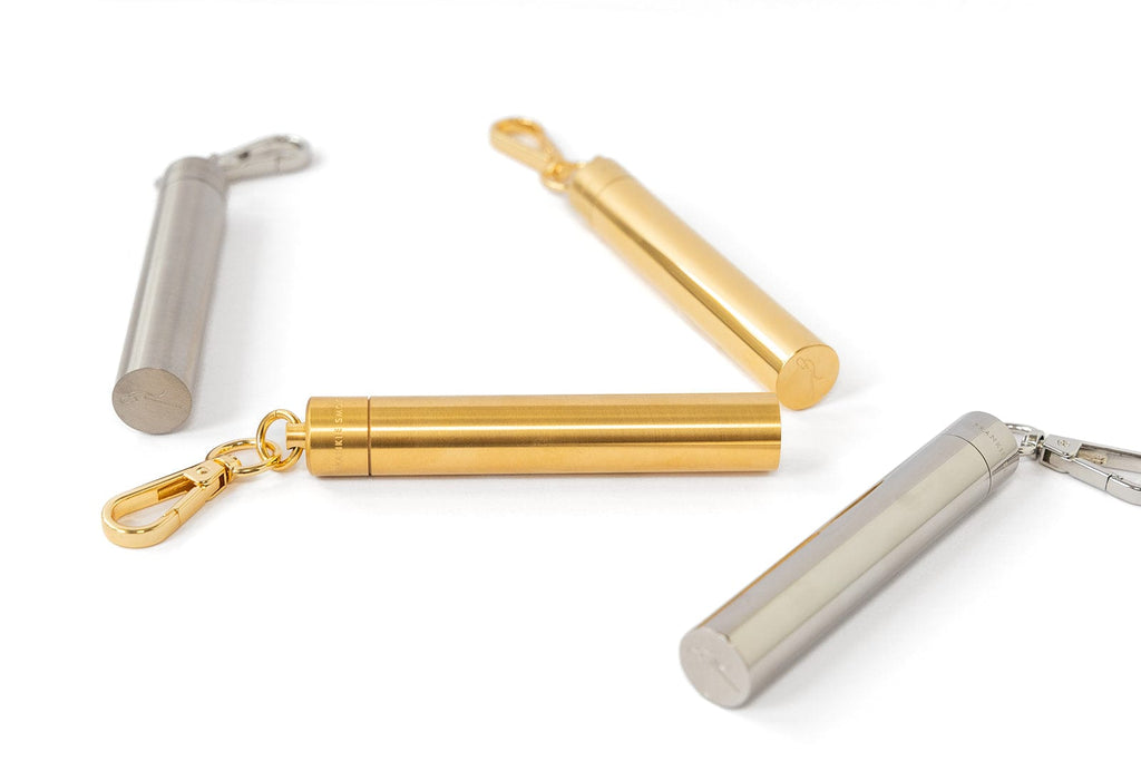 Doob tube keychain, top-down view showing cap detail