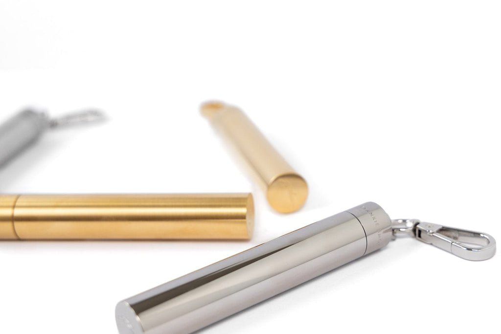 Doob tube keychain, open showing interior tube