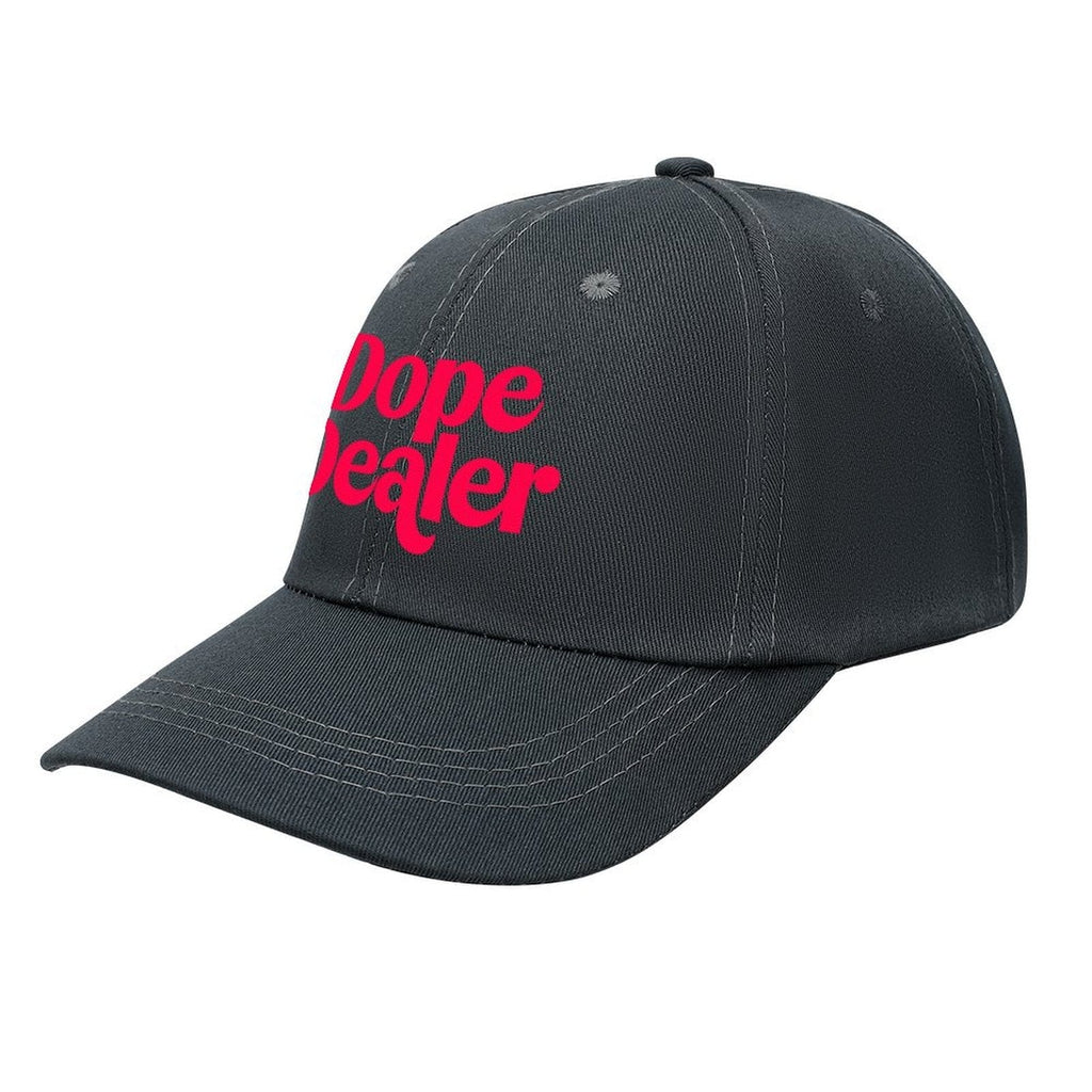 DOPE DEALER cap in dark grey colourway, front view