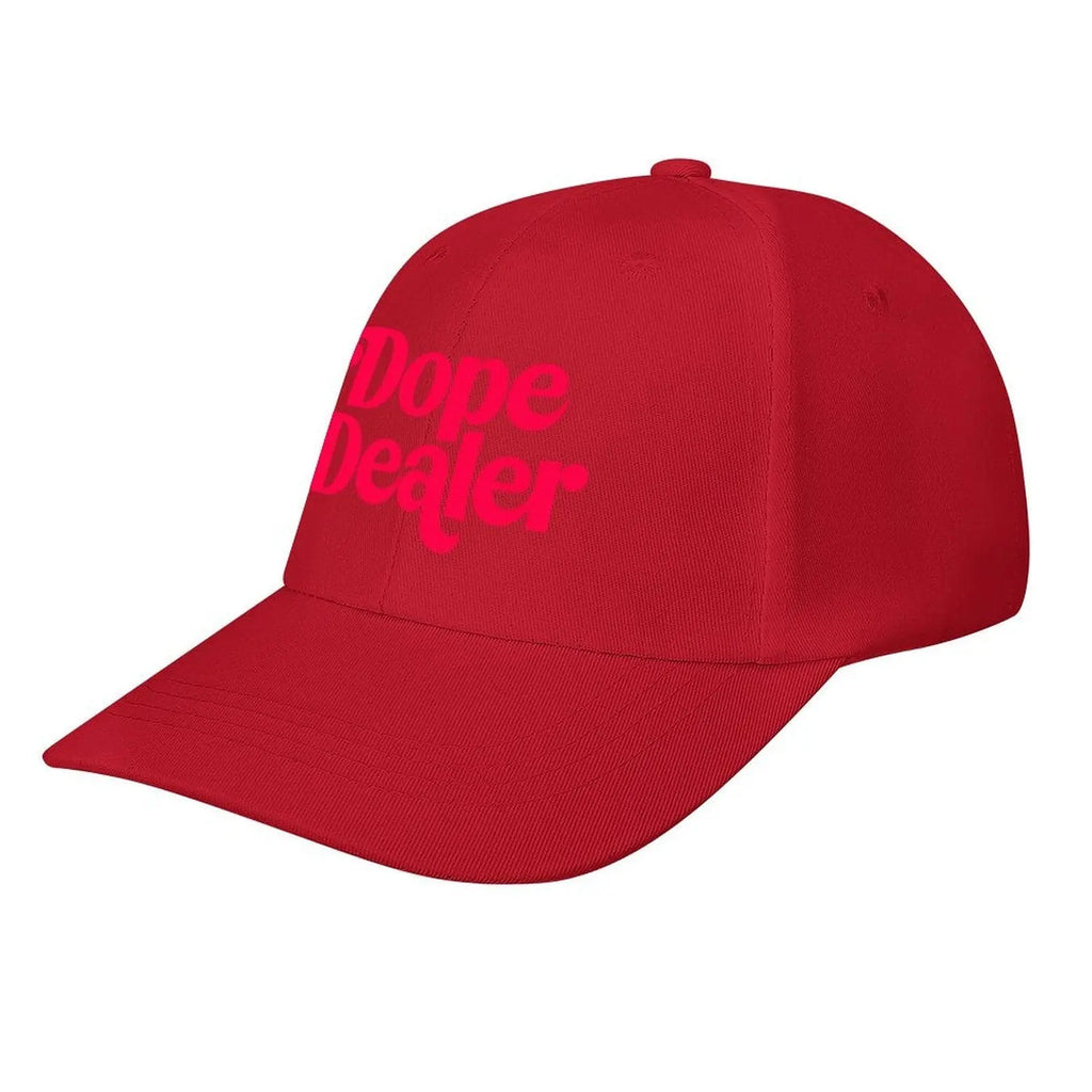 DOPE DEALER cap in red colourway, front view