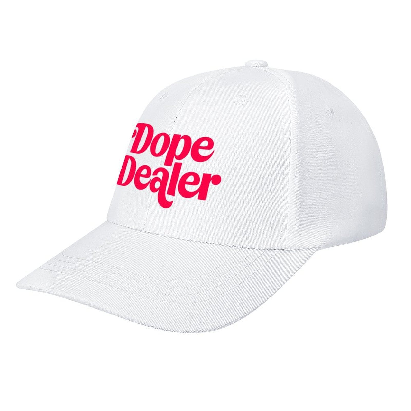 DOPE DEALER cap in white colourway, front view