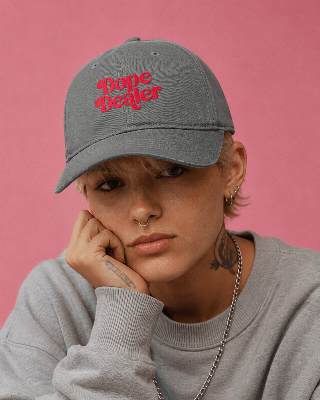 Embroidery Soft-Crown Flat Cap Yoycol